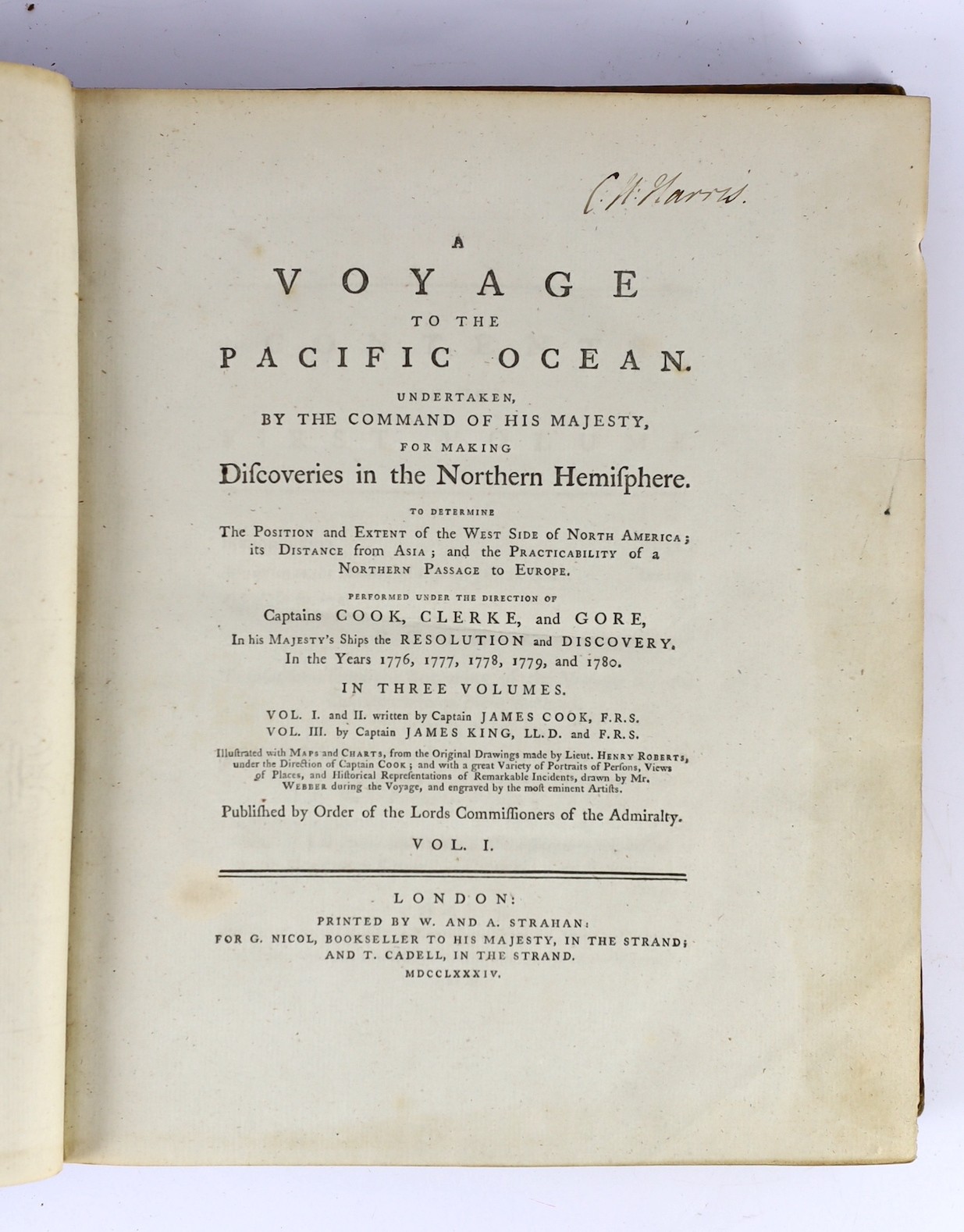 Cook, Capt. James and King, Capt. James - A Voyage to the Pacific Ocean ... for making Discoveries in the Northern Hemisphere ... (i.e. Cook's Third Voyage).